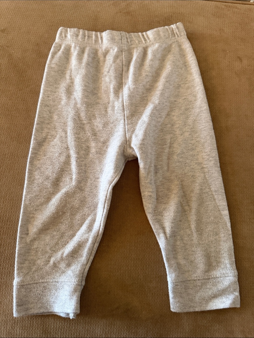Kids Cloud Island Light Gray Cotton Sweatpants - 6-9M